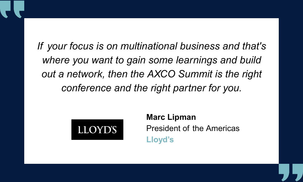 Axco Global Insurance Summit Americas 2024 testimonials Lloyd's