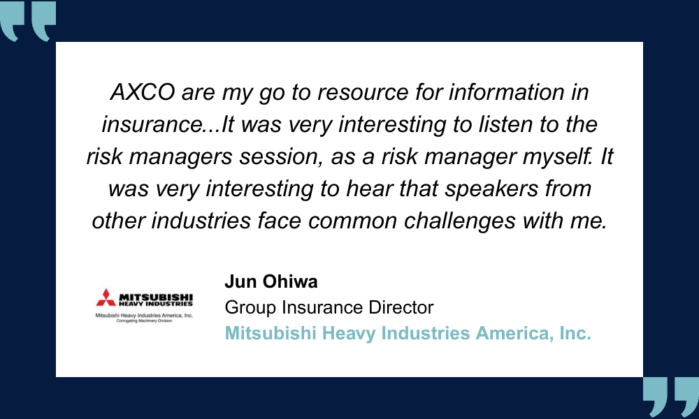 Axco Global Insurance Summit Americas 2024 testimonials Mitsubishi Heavy Industries America